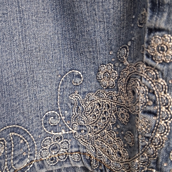 COS High Rise Crop Capris Embroidered Pants   Size 14 - Picture 5 of 9